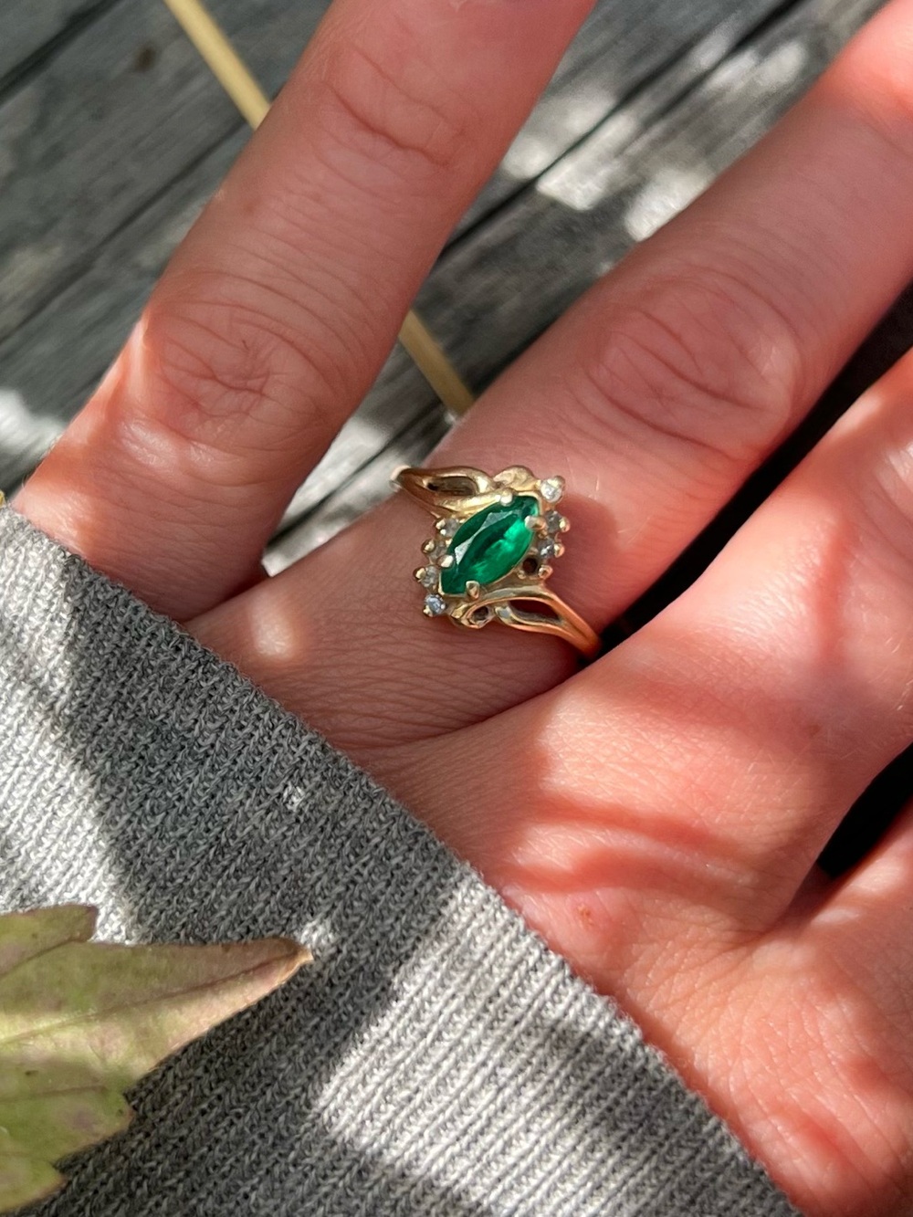 Vintage 14K Gold Emerald Ring